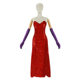 Who Framed Roger Rabbit Jessica Rabbit Red Dress Gloves Cosplay Costume